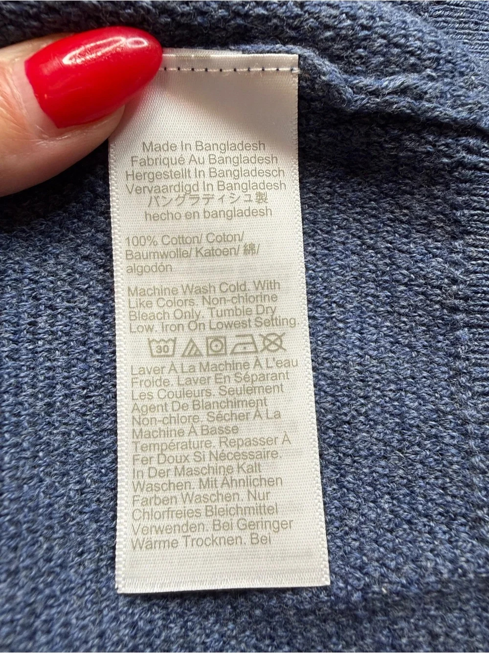 J.Crew Textured Cotton Crewneck Sweater Heather Navy NWT Sz Large Knit Pullover